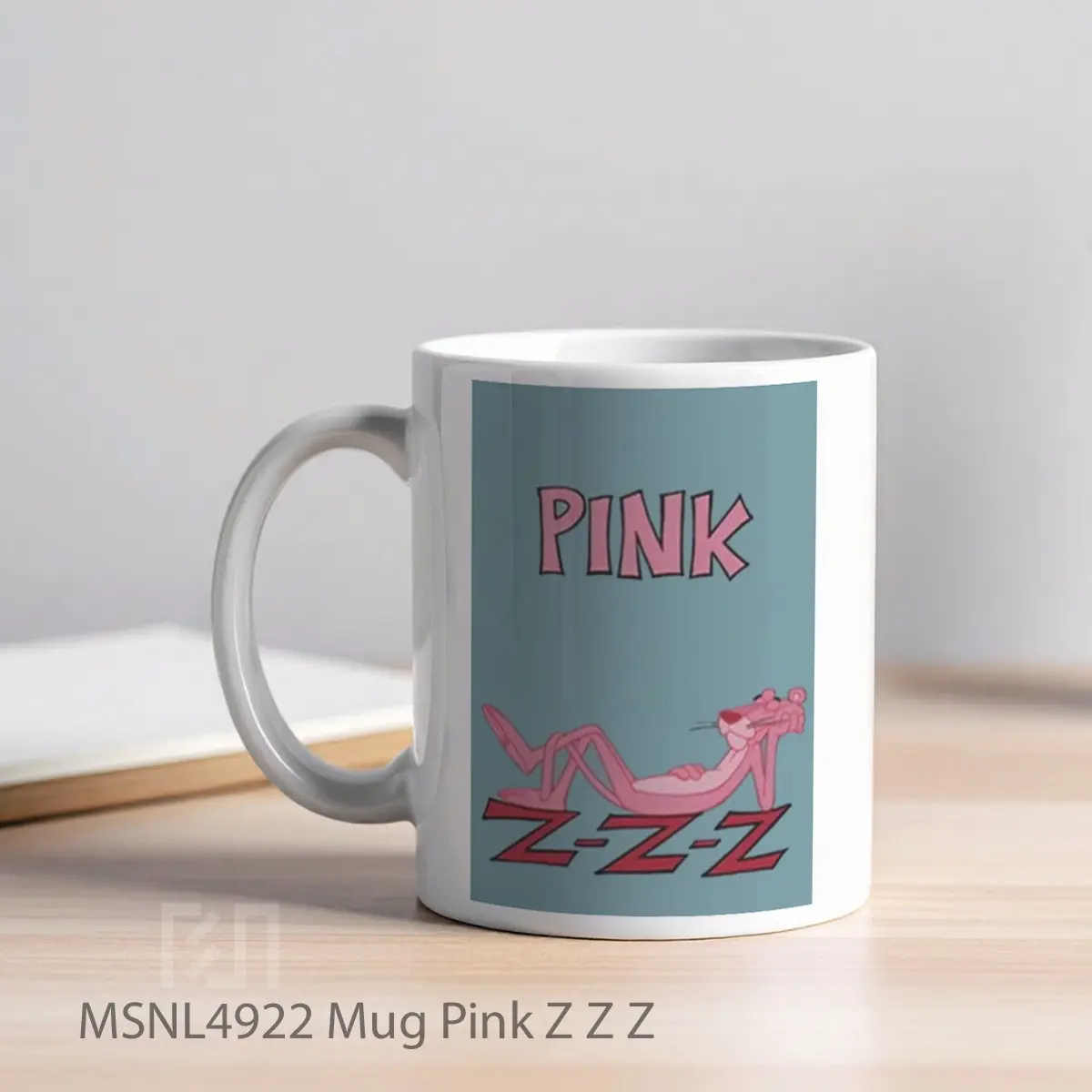 Mug Pink Z Z Z Gelas Keramik Tema Film MSNL4922 - Tampak Kiri
