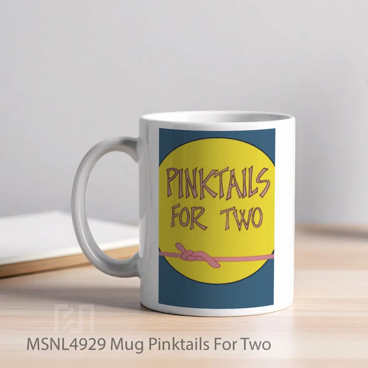 Mug Pinktails For Two Gelas Keramik Tema Film MSNL4929 - Tampak Kiri