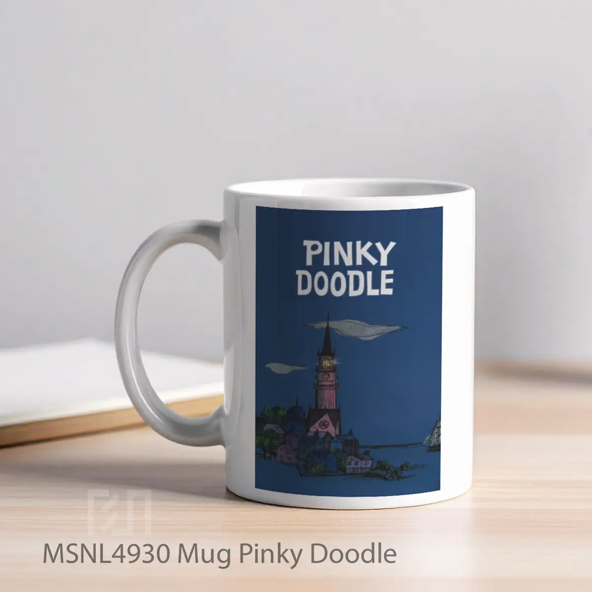 Mug Pinky Doodle Gelas Keramik Tema Film MSNL4930 - Tampak Kiri