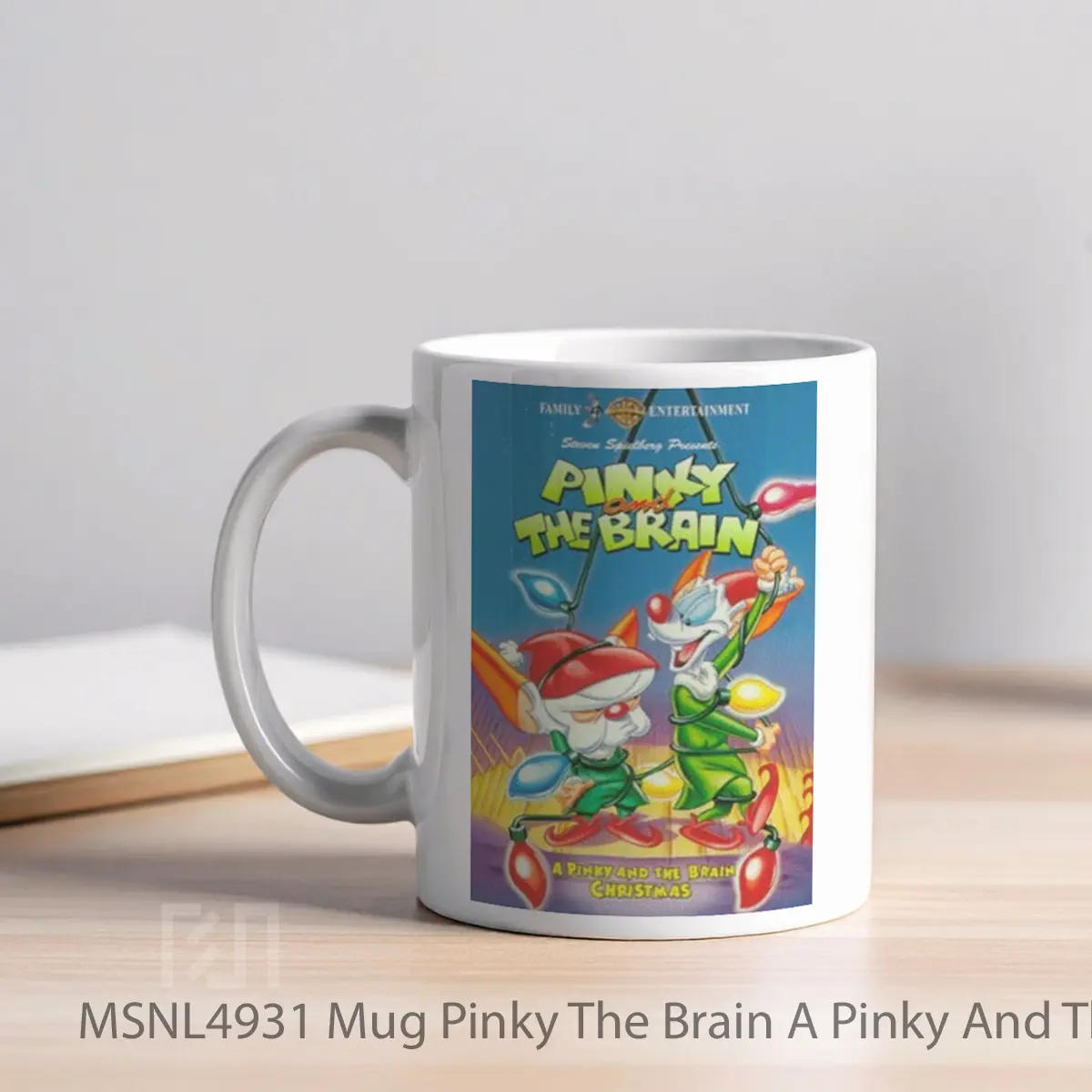 Mug Pinky The Brain A Pinky And The Brain Christmas Gelas Keramik Tema Film MSNL4931 - Tampak Kiri