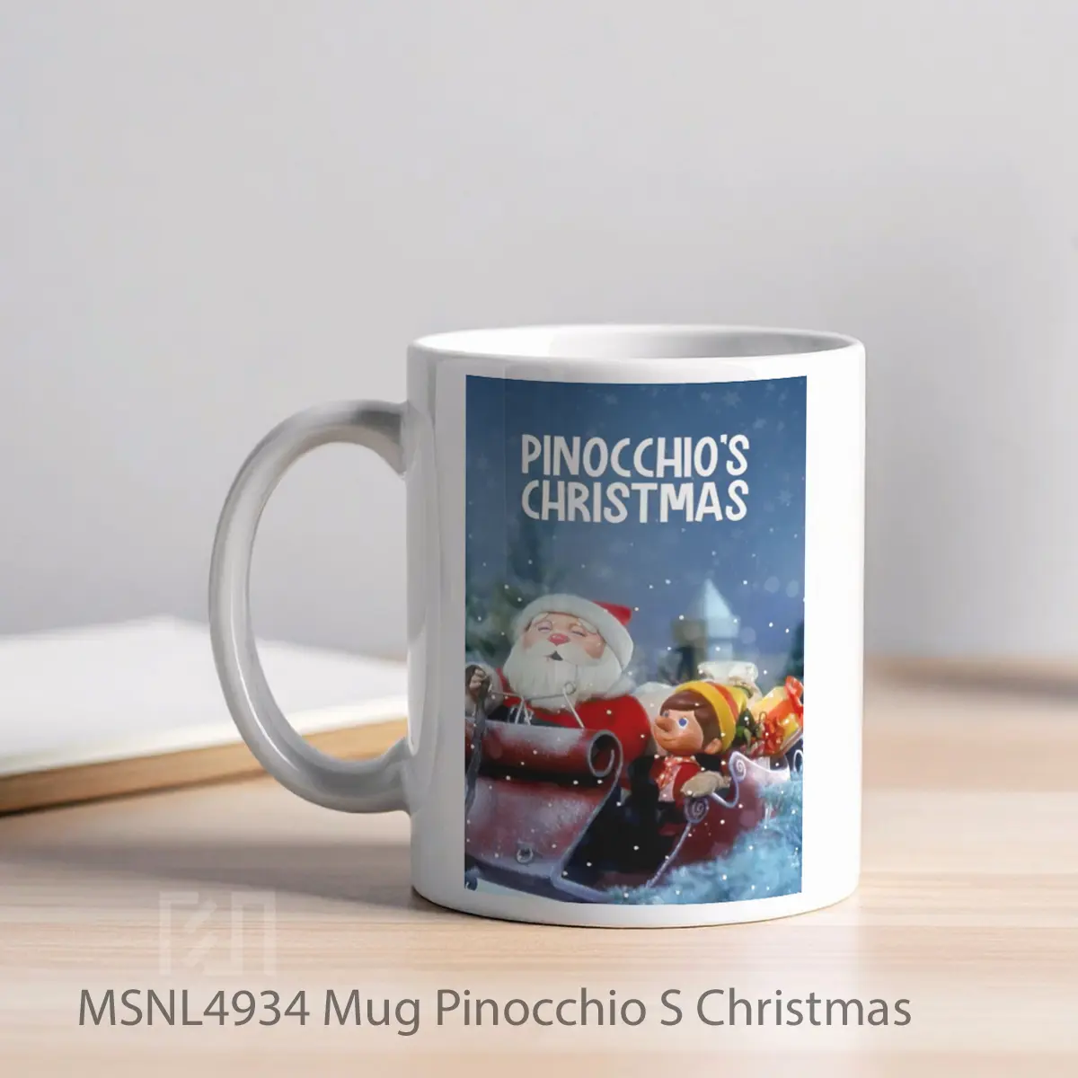 Mug Pinocchio S Christmas Gelas Keramik Tema Film MSNL4934 - Tampak Kiri