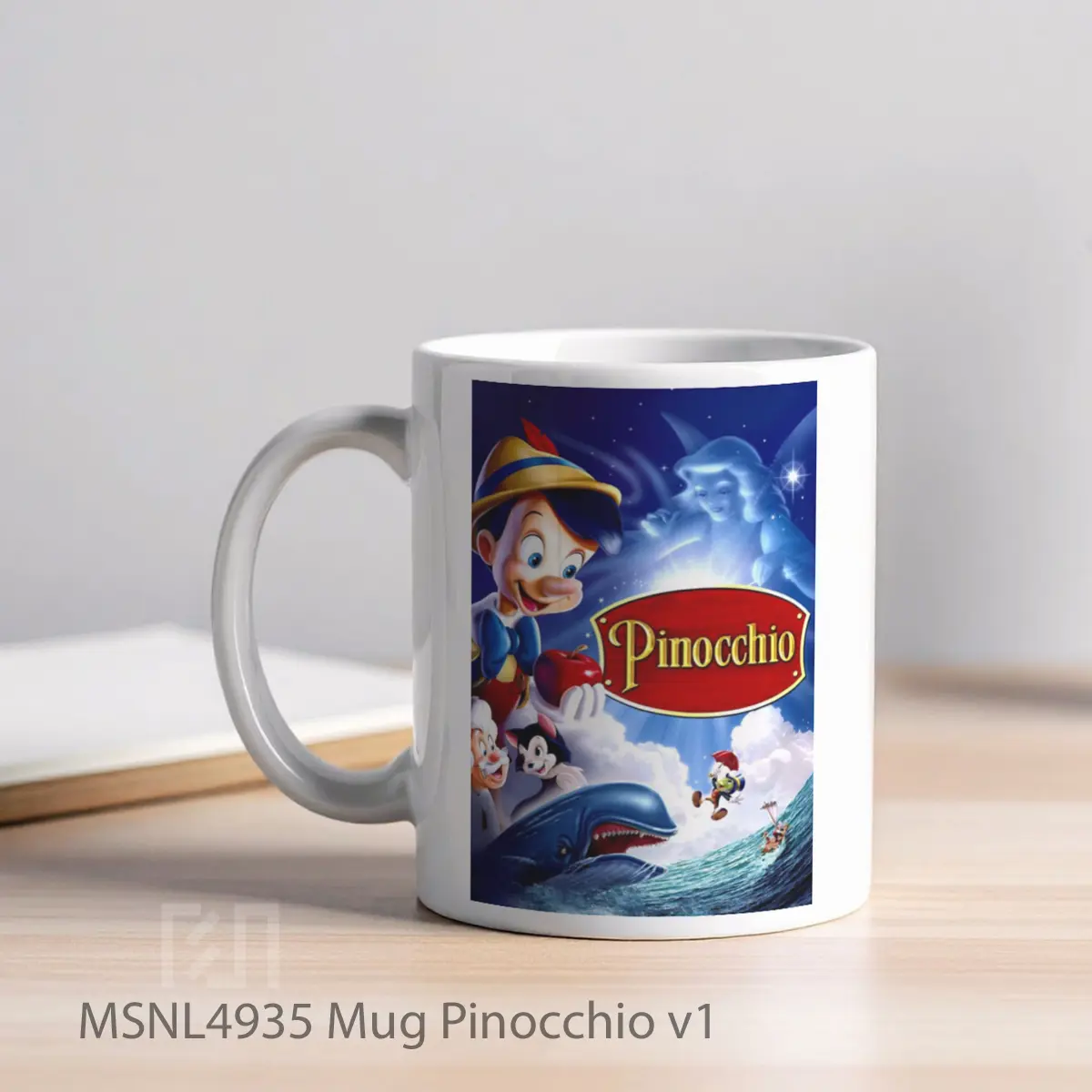 Mug Pinocchio V1 Gelas Keramik Tema Film MSNL4935 - Tampak Kiri