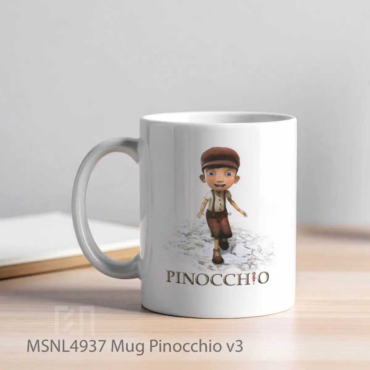 Mug Pinocchio V3 Gelas Keramik Tema Film MSNL4937 - Tampak Kiri