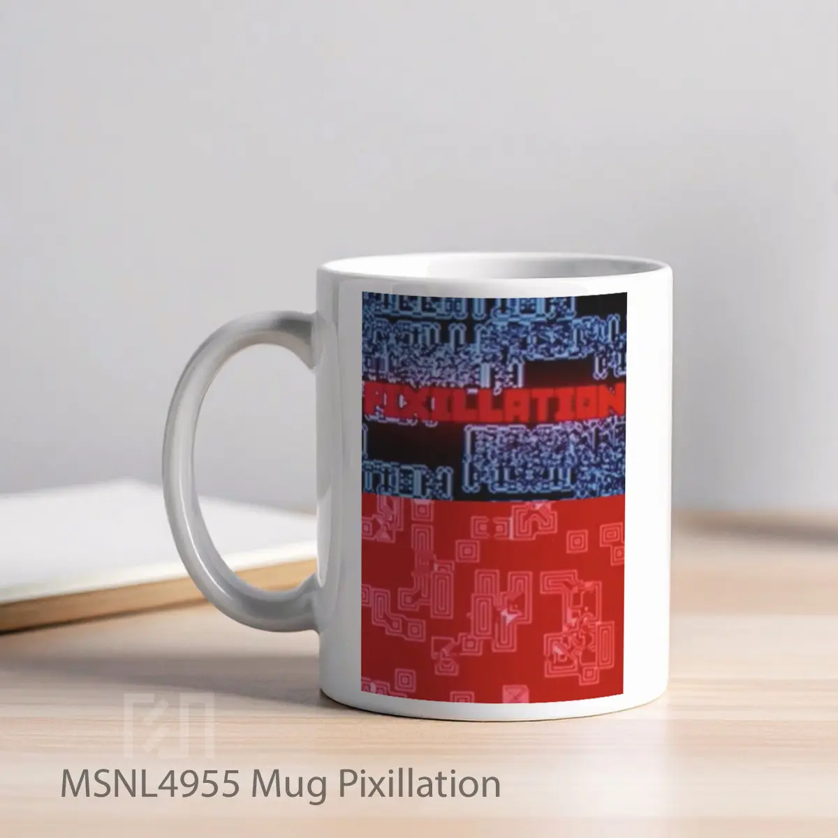 Mug Pixillation Gelas Keramik Tema Film MSNL4955 - Tampak Kiri