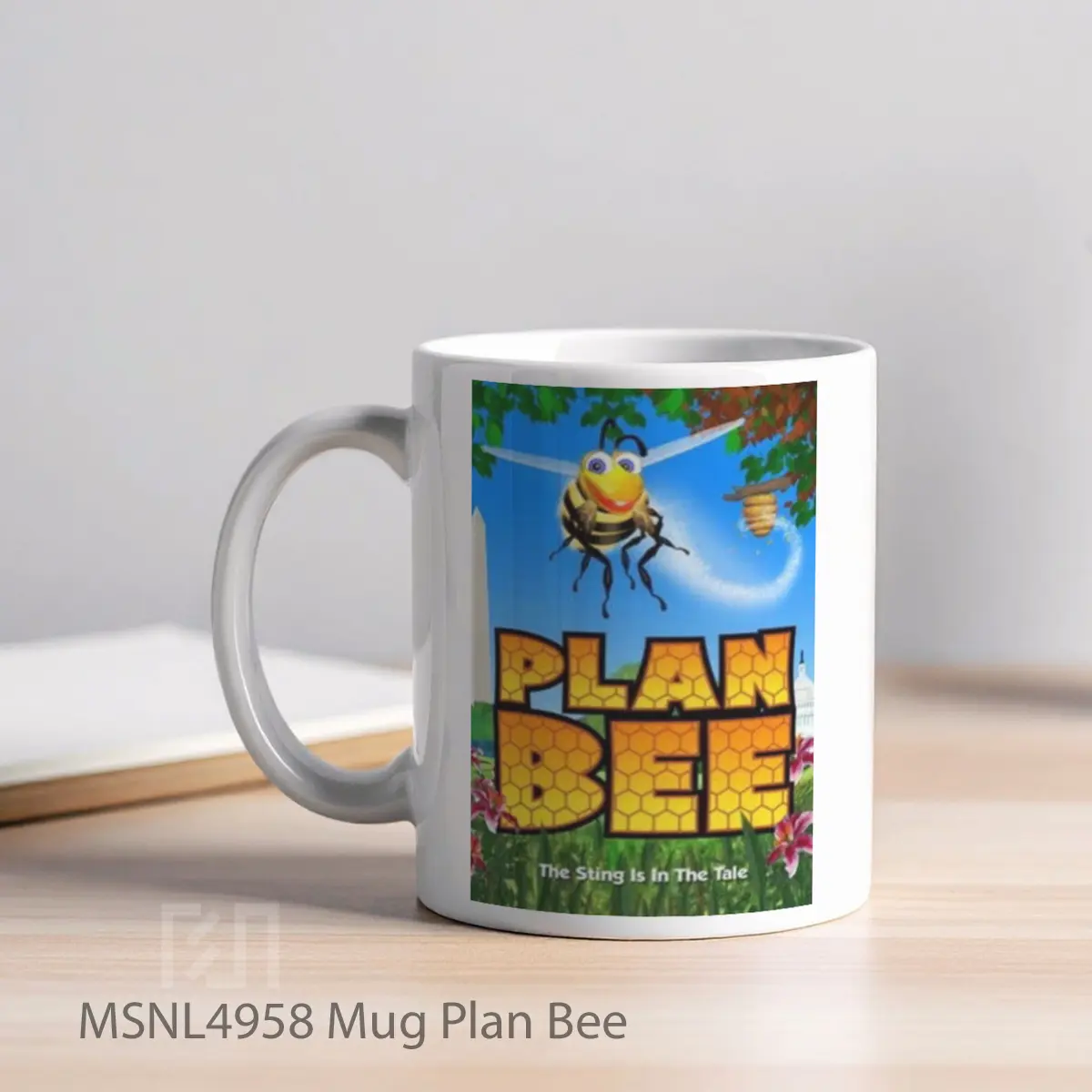 Mug Plan Bee Gelas Keramik Tema Film MSNL4958 - Tampak Kiri