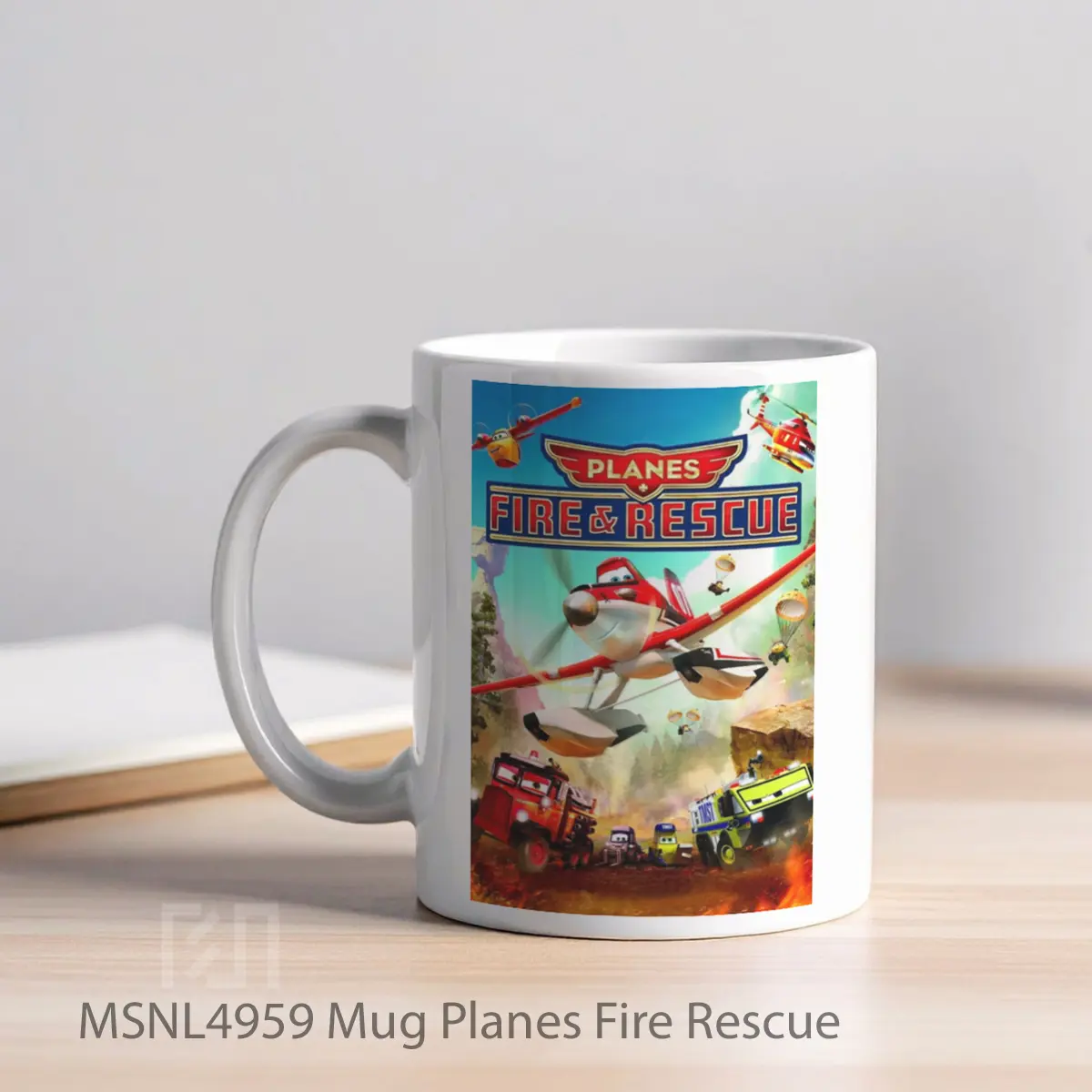 Mug Planes Fire Rescue Gelas Keramik Tema Film MSNL4959 - Tampak Kiri