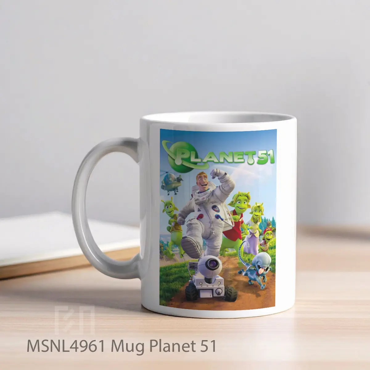 Mug Planet 51 Gelas Keramik Tema Film MSNL4961 - Tampak Kiri
