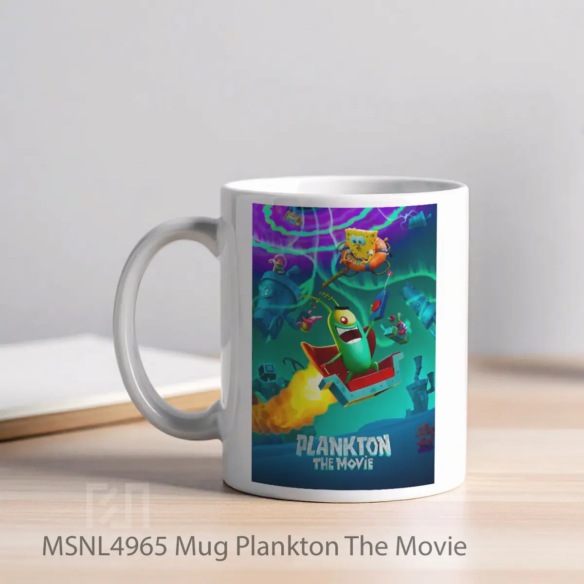 Mug Plankton The Movie Gelas Keramik Tema Film MSNL4965 - Tampak Kiri
