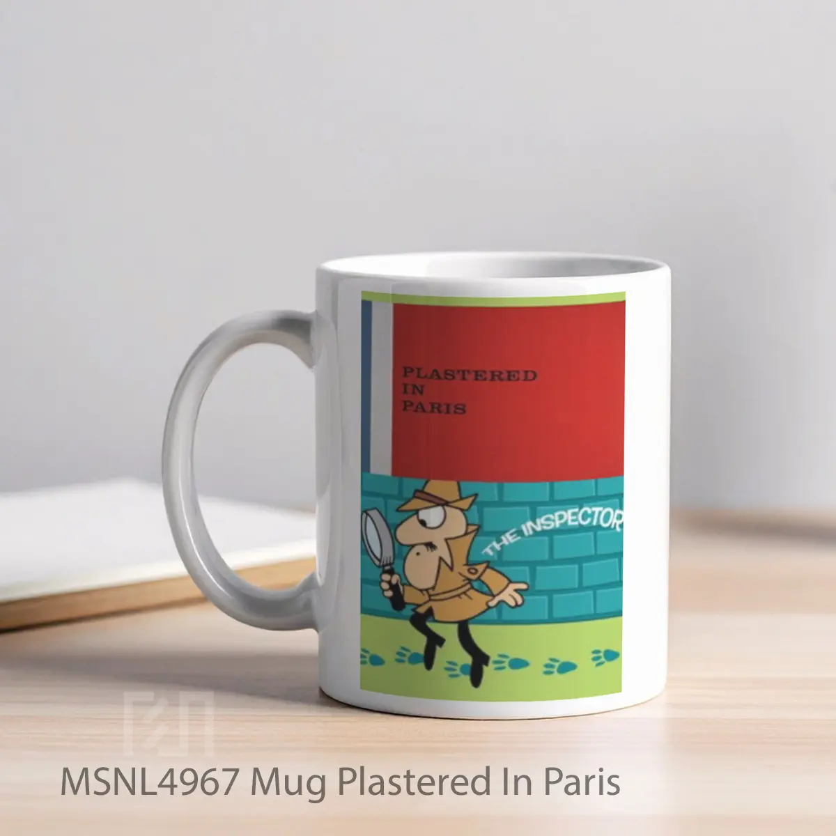 Mug Plastered In Paris Gelas Keramik Tema Film MSNL4967 - Tampak Kiri