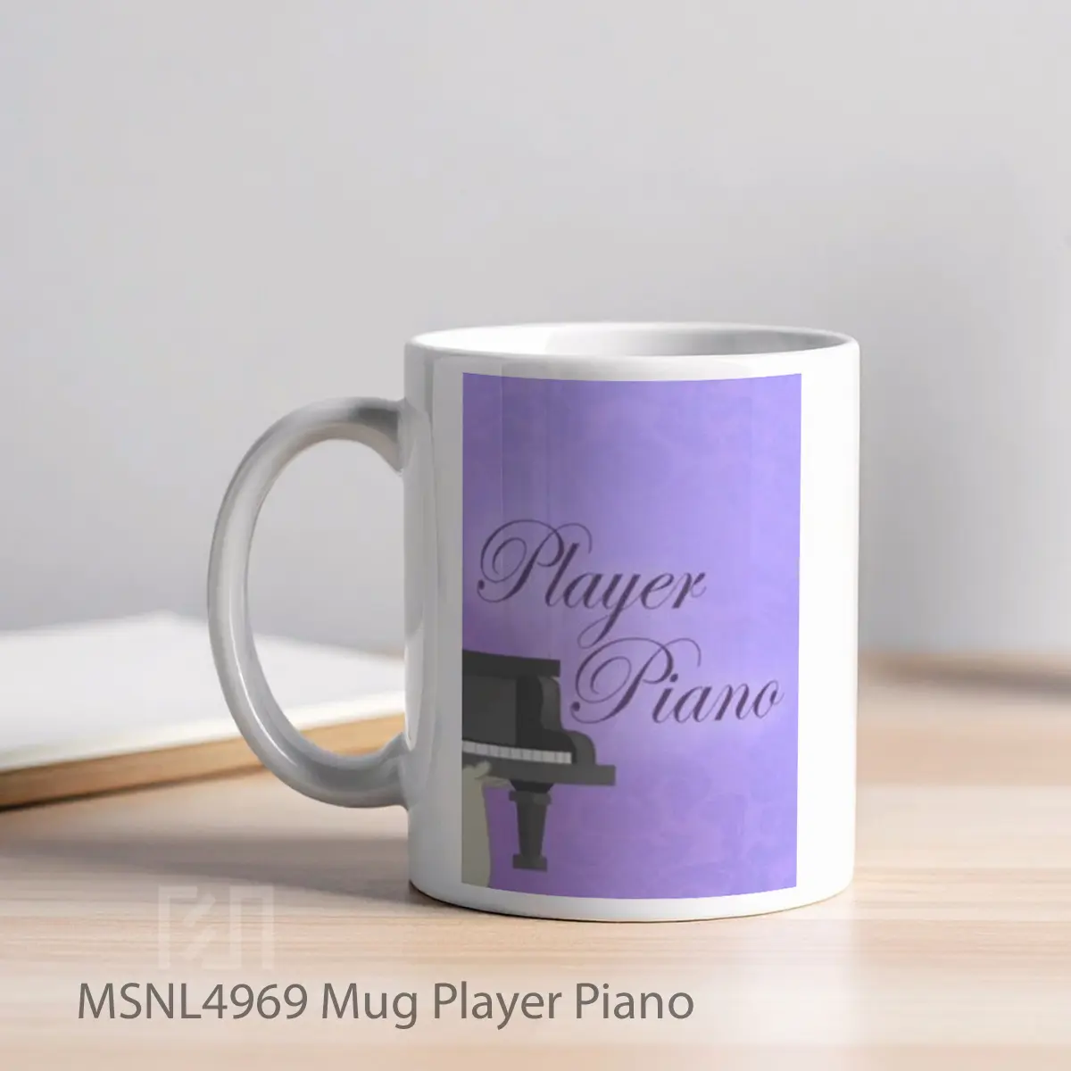 Mug Player Piano Gelas Keramik Tema Film MSNL4969 - Tampak Kiri