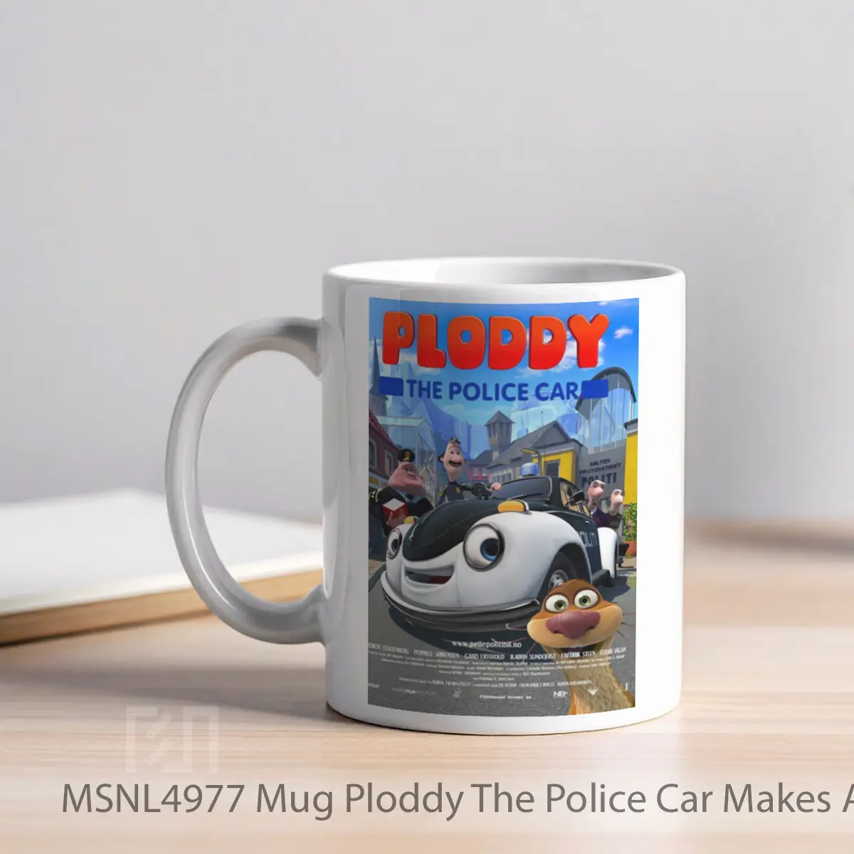 Mug Ploddy The Police Car Makes A Splash Gelas Keramik Tema Film MSNL4977 - Tampak Kiri