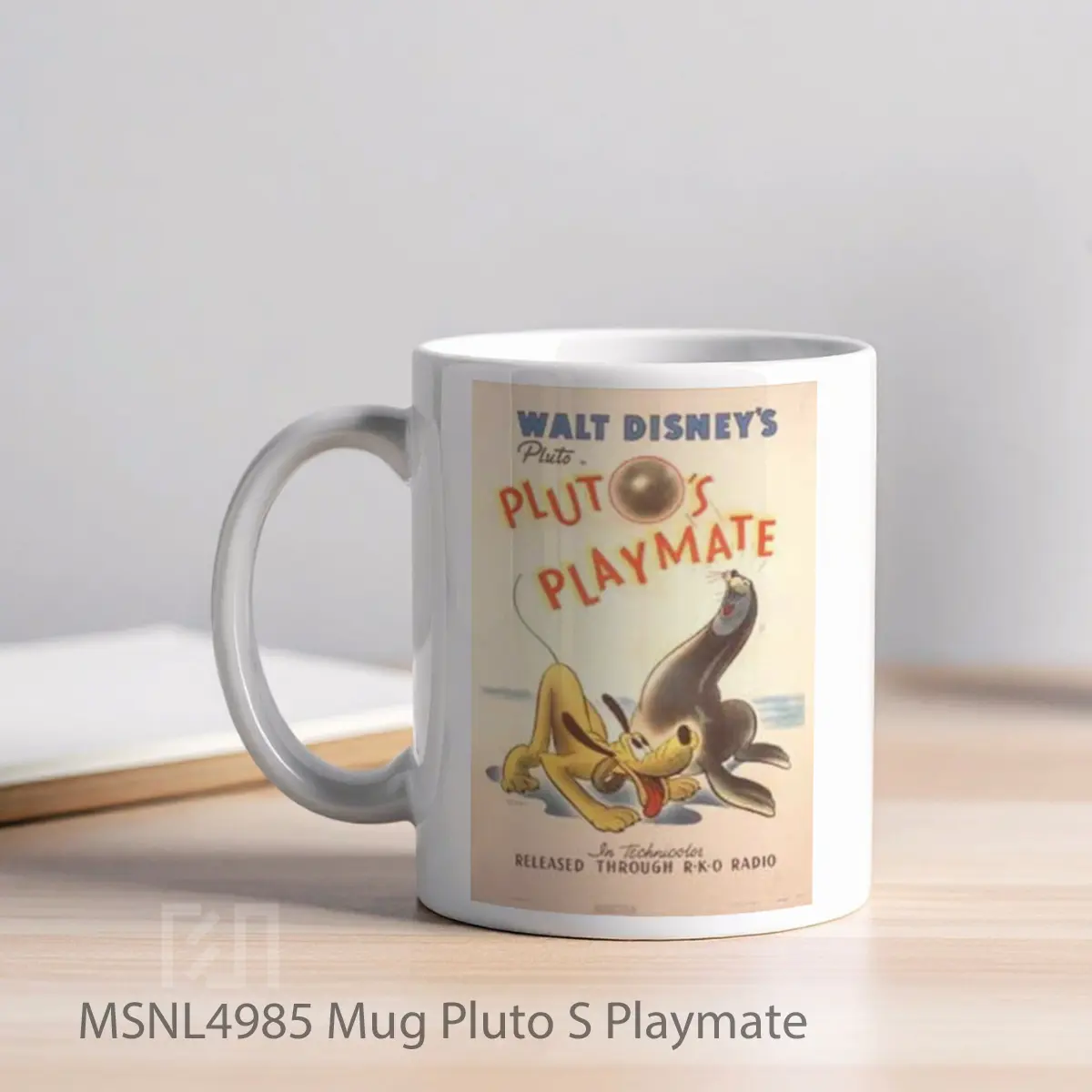 Mug Pluto S Playmate Gelas Keramik Tema Film MSNL4985 - Tampak Kiri