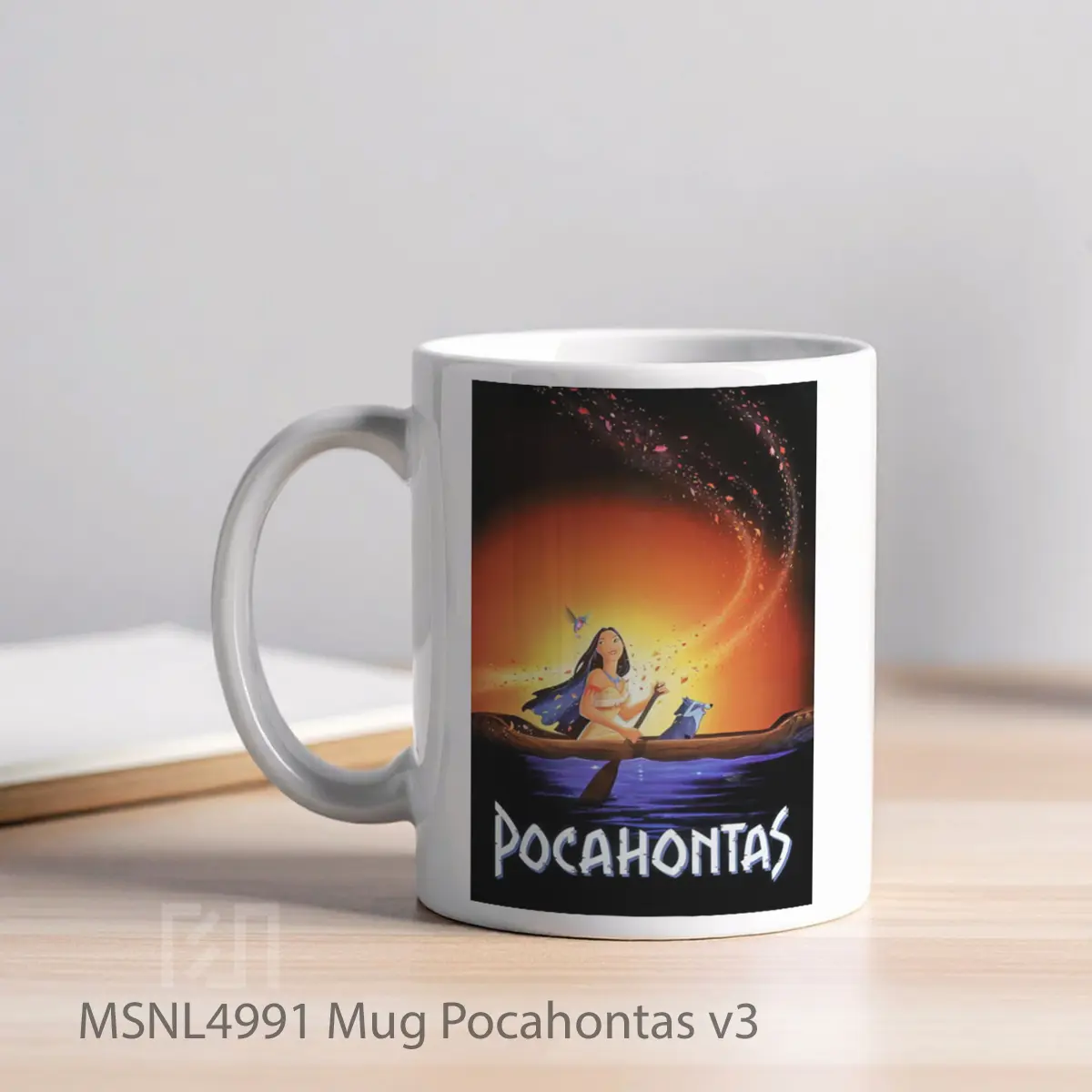 Mug Pocahontas V3 Gelas Keramik Tema Film MSNL4991 - Tampak Kiri