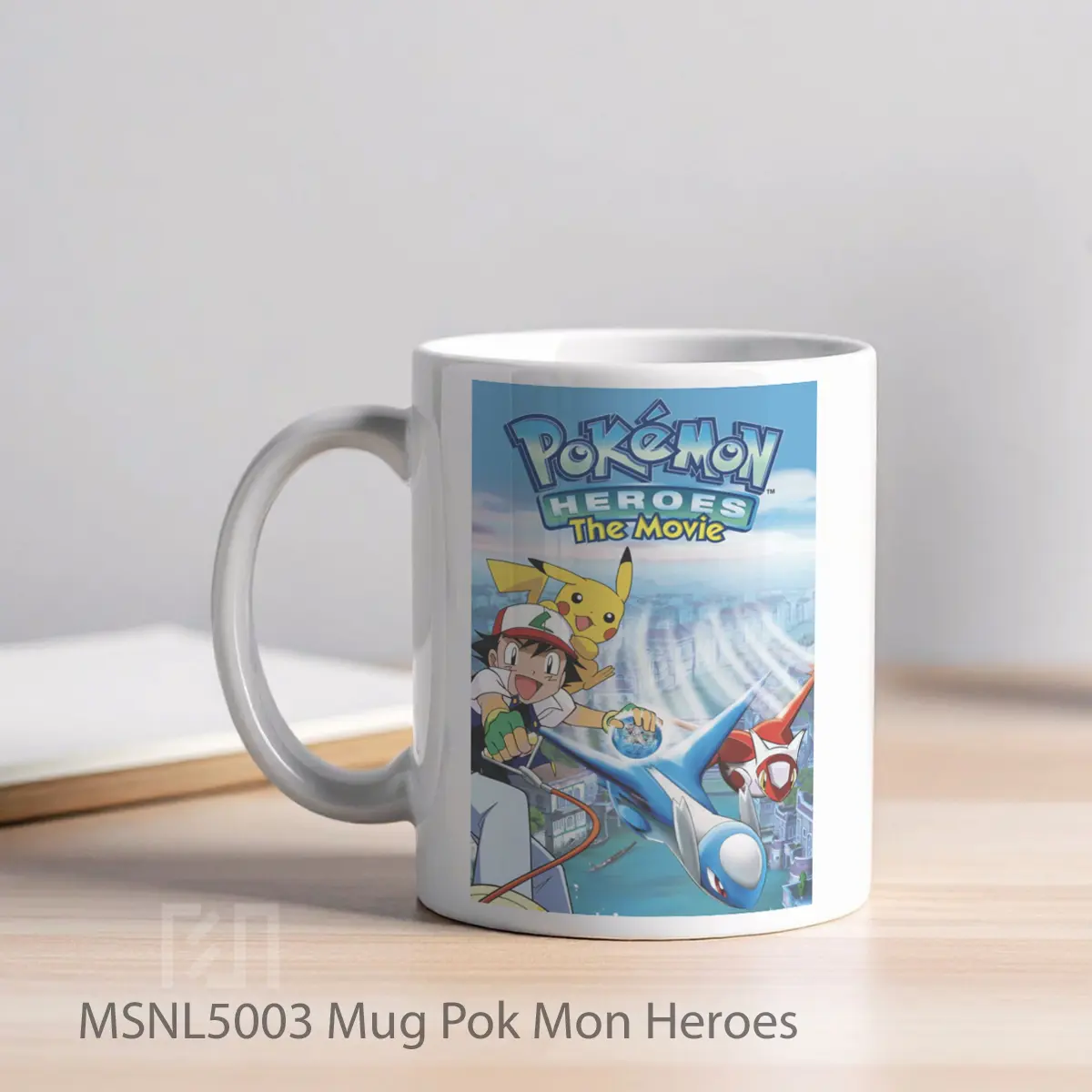 Mug Pok Mon Heroes Gelas Keramik Tema Film MSNL5003 - Tampak Kiri