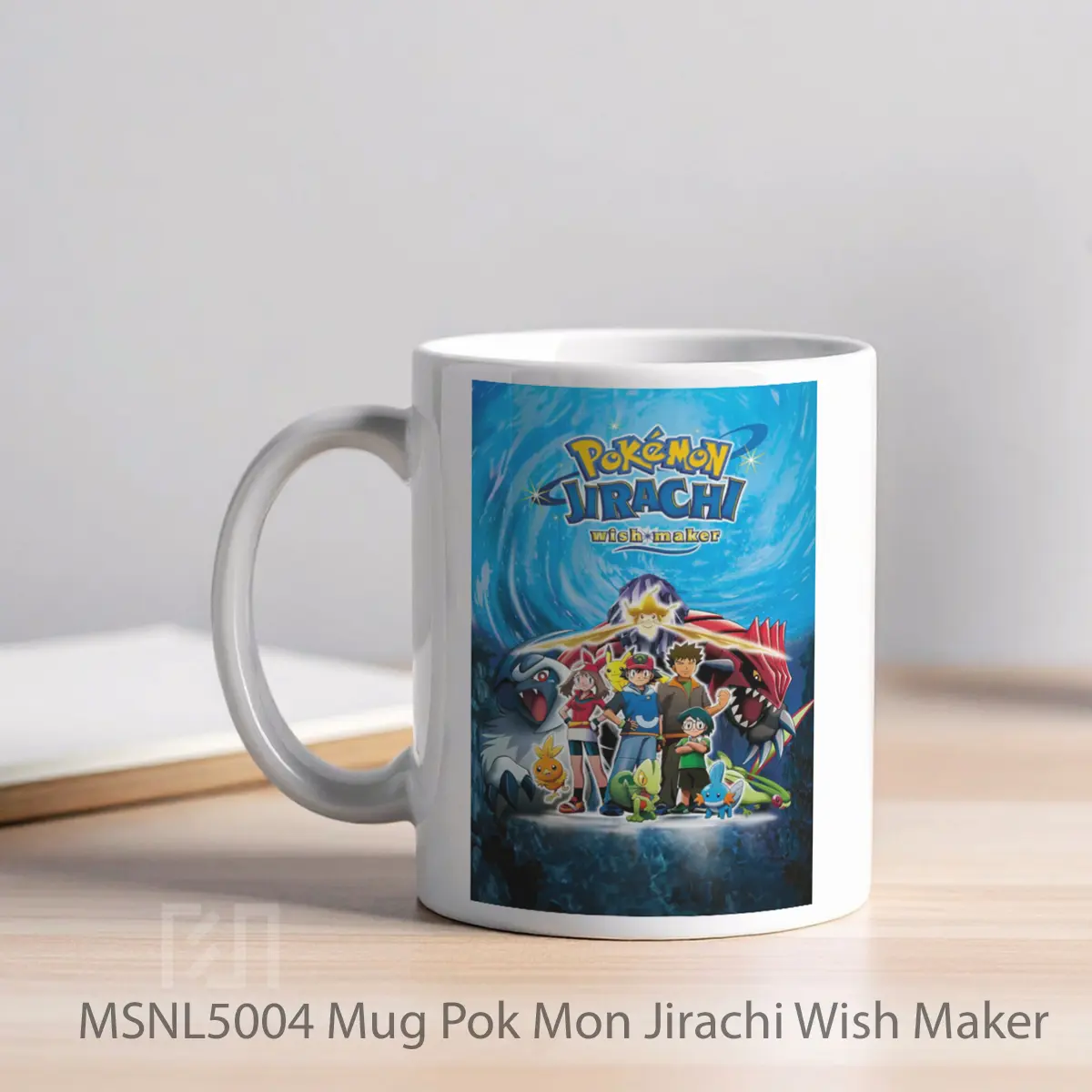 Mug Pok Mon Jirachi Wish Maker Gelas Keramik Tema Film MSNL5004 - Tampak Kiri