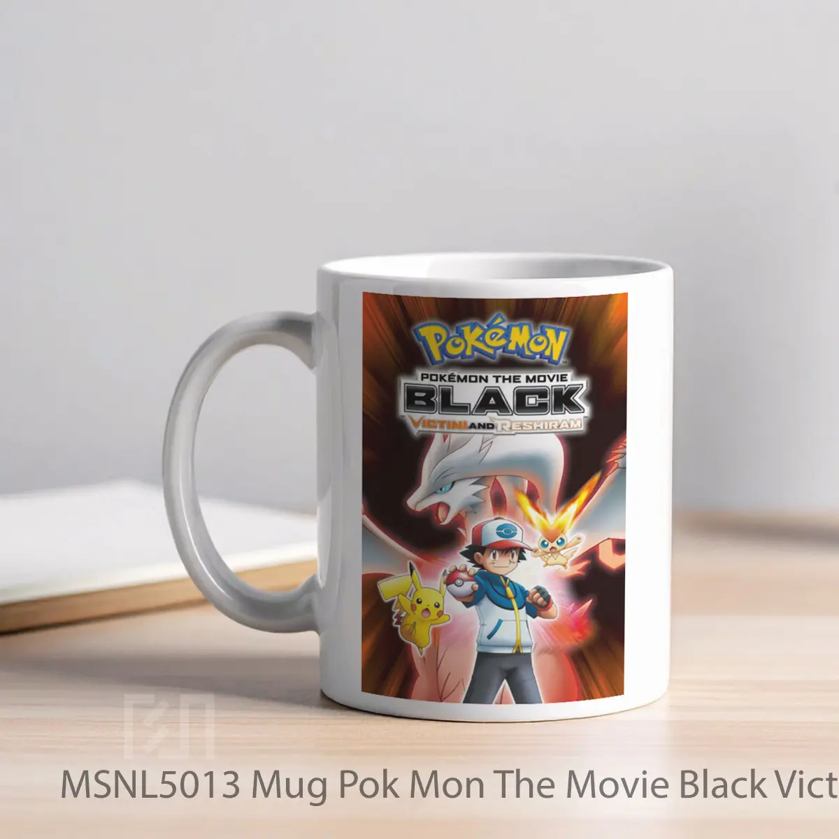 Mug Pok Mon The Movie Black Victini And Reshiram Gelas Keramik Tema Film MSNL5013 - Tampak Kiri