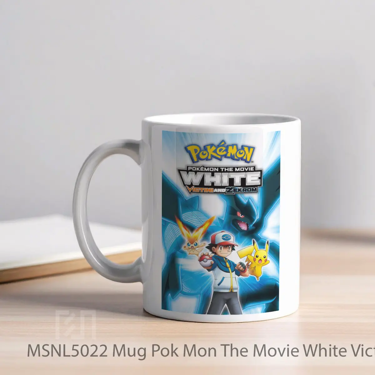 Mug Pok Mon The Movie White Victini And Zekrom Gelas Keramik Tema Film MSNL5022 - Tampak Kiri