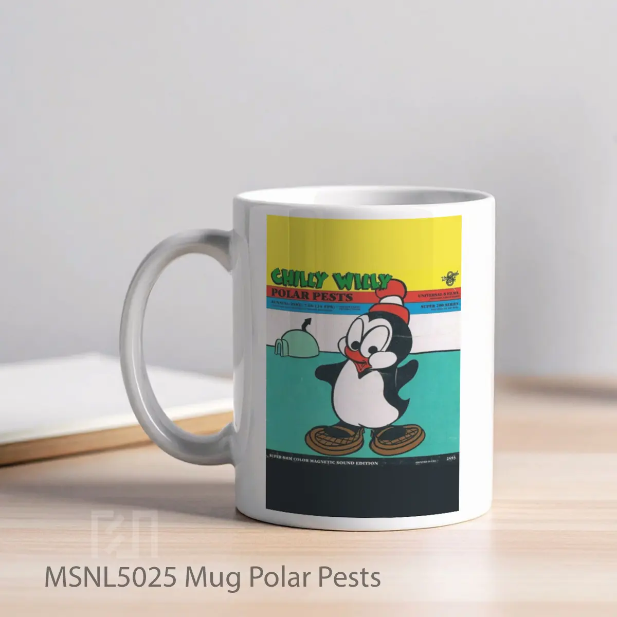 Mug Polar Pests Gelas Keramik Tema Film MSNL5025 - Tampak Kiri