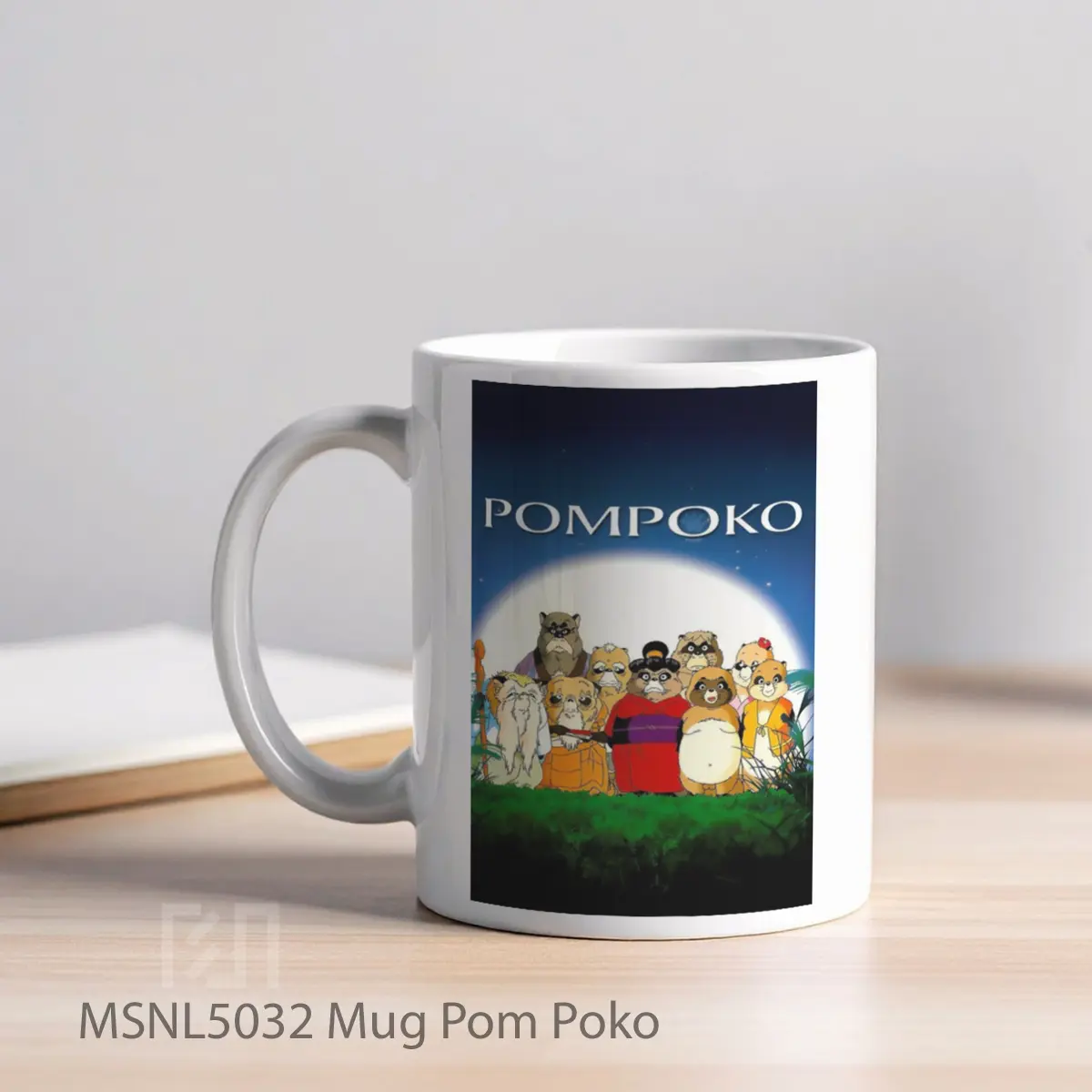 Mug Pom Poko Gelas Keramik Tema Film MSNL5032 - Tampak Kiri