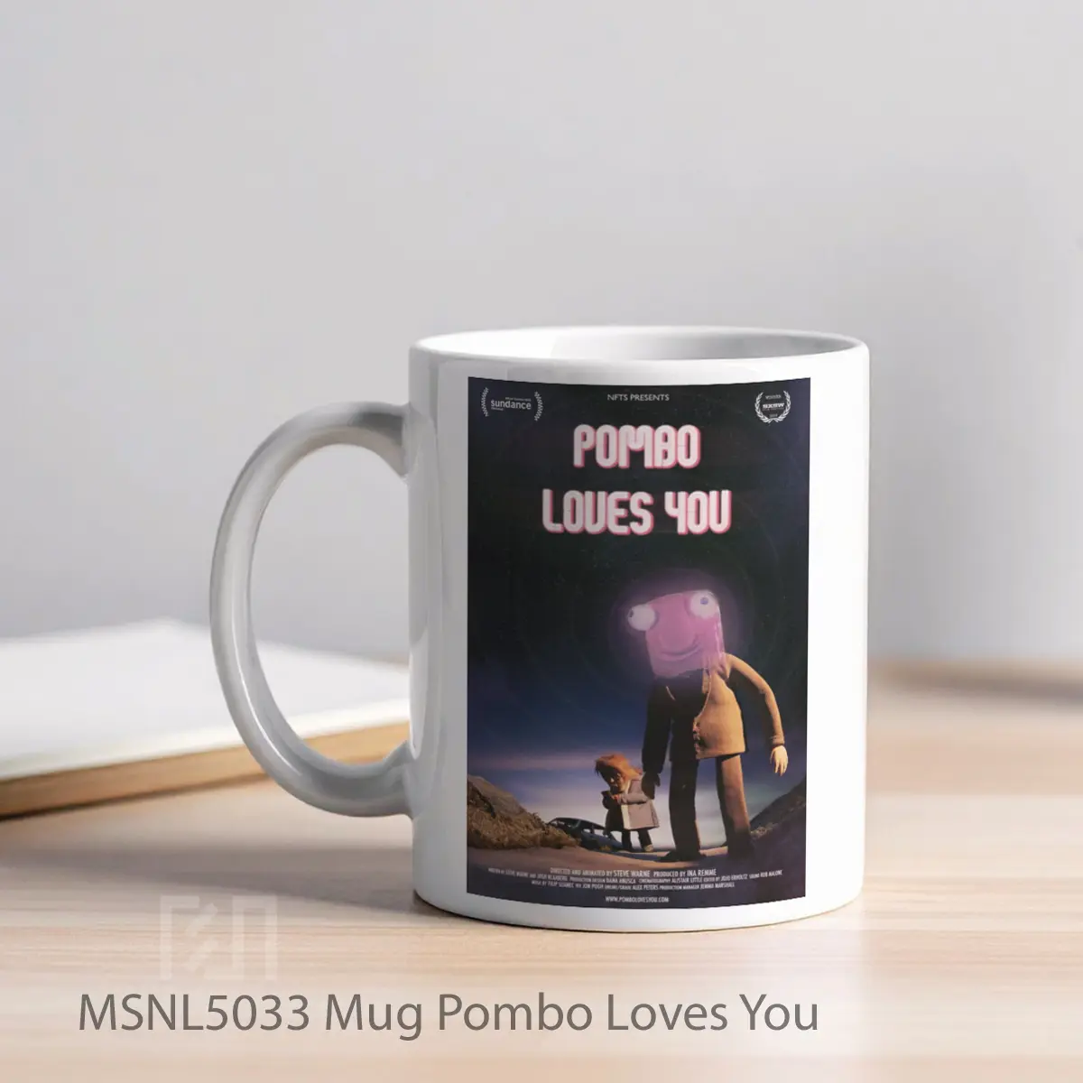 Mug Pombo Loves You Gelas Keramik Tema Film MSNL5033 - Tampak Kiri