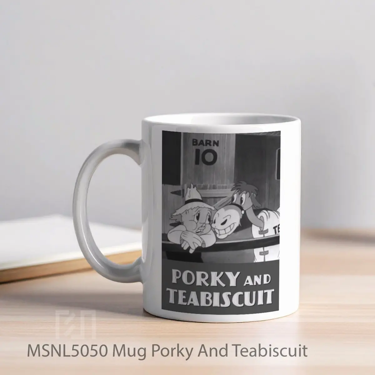 Mug Porky And Teabiscuit Gelas Keramik Tema Film MSNL5050 - Tampak Kiri