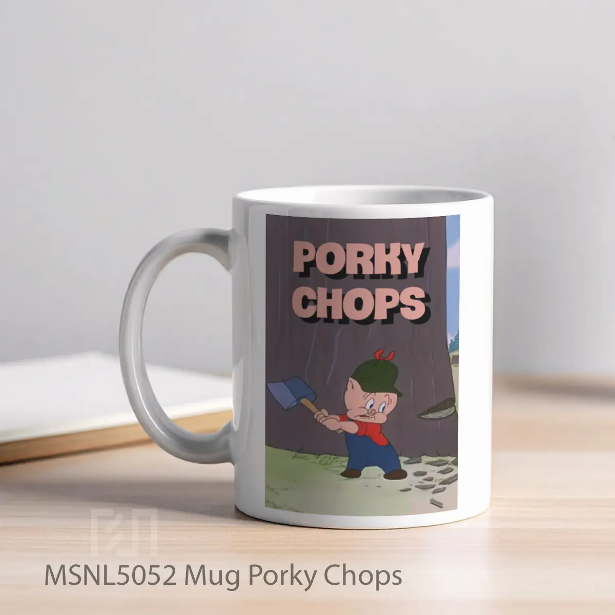 Mug Porky Chops Gelas Keramik Tema Film MSNL5052 - Tampak Kiri