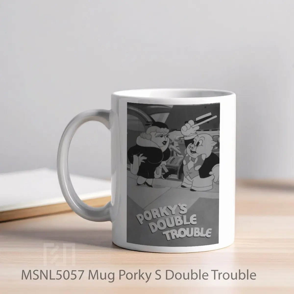 Mug Porky S Double Trouble Gelas Keramik Tema Film MSNL5057 - Tampak Kiri