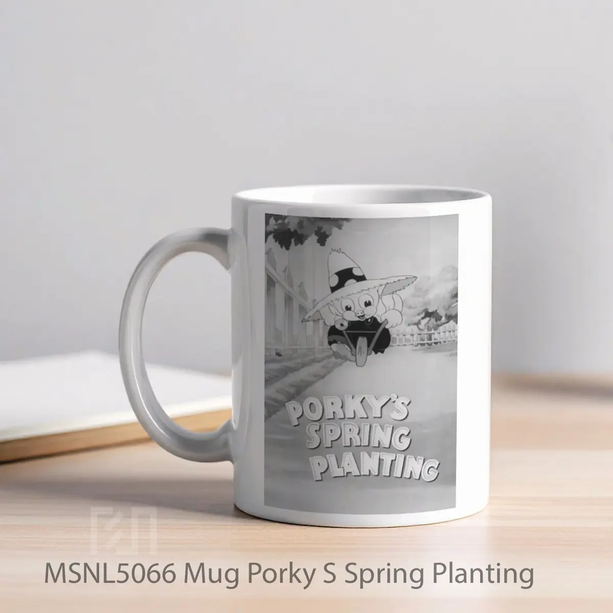 Mug Porky S Spring Planting Gelas Keramik Tema Film MSNL5066 - Tampak Kiri