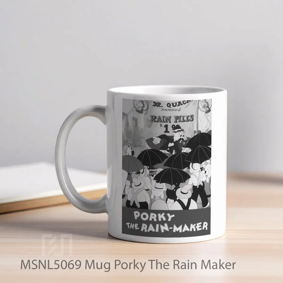 Mug Porky The Rain Maker Gelas Keramik Tema Film MSNL5069 - Tampak Kiri