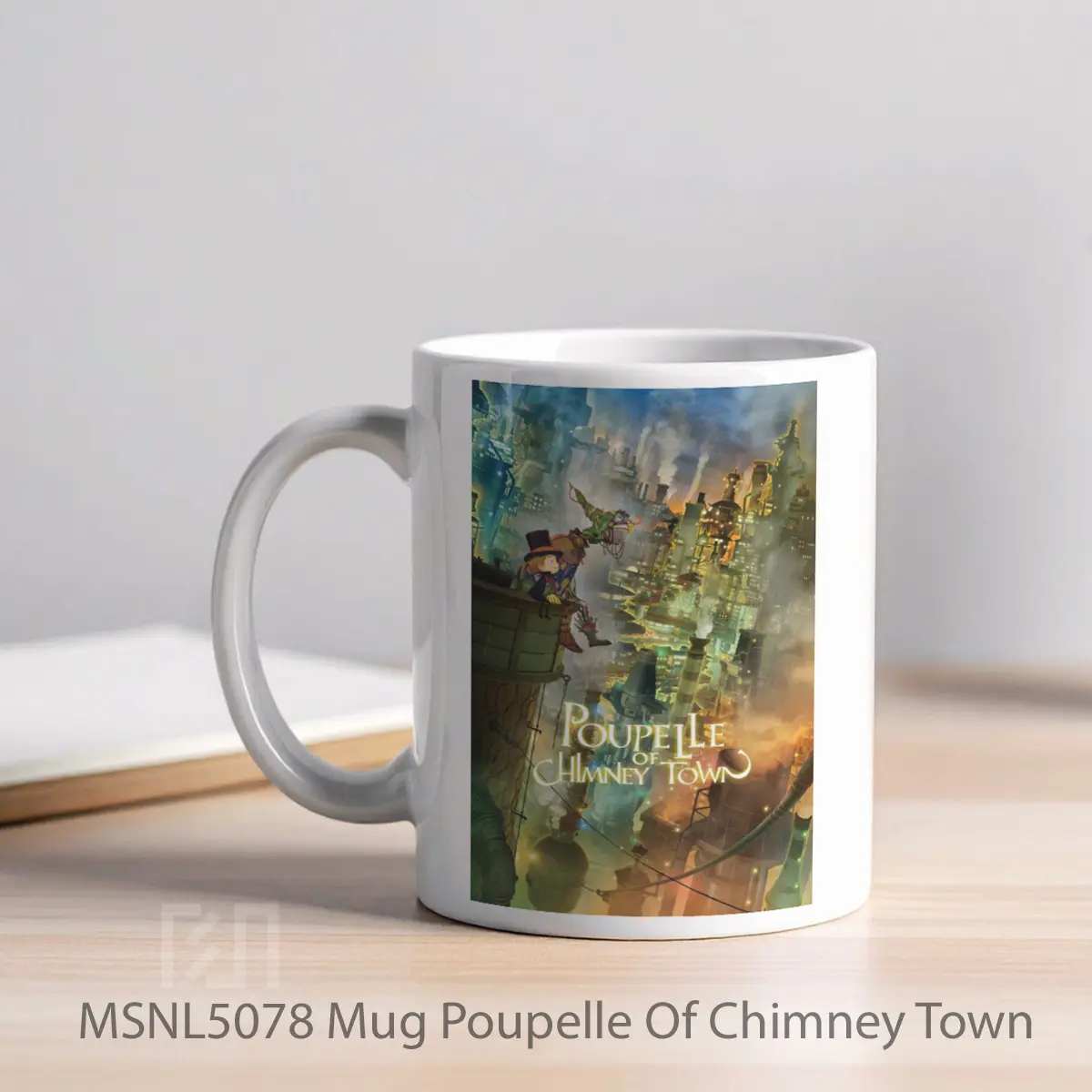 Mug Poupelle Of Chimney Town Gelas Keramik Tema Film MSNL5078 - Tampak Kiri