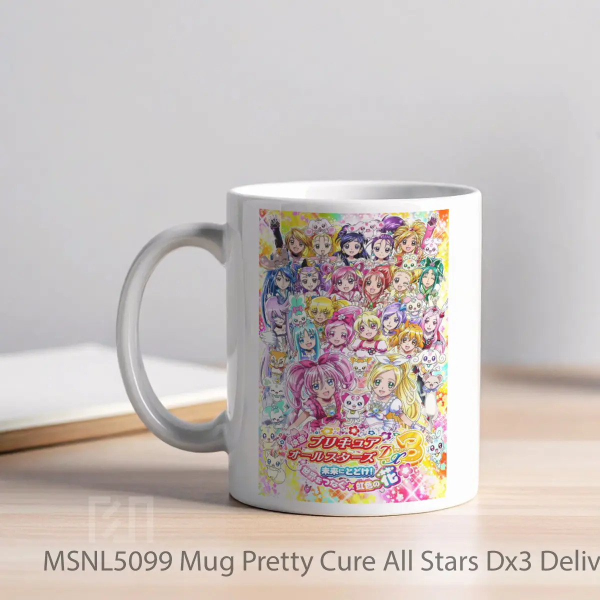 Mug Pretty Cure All Stars Dx3 Deliver The Future The Rainbow Colored Flower That Connects The World Gelas Keramik Tema Film MSNL5099 - Tampak Kiri