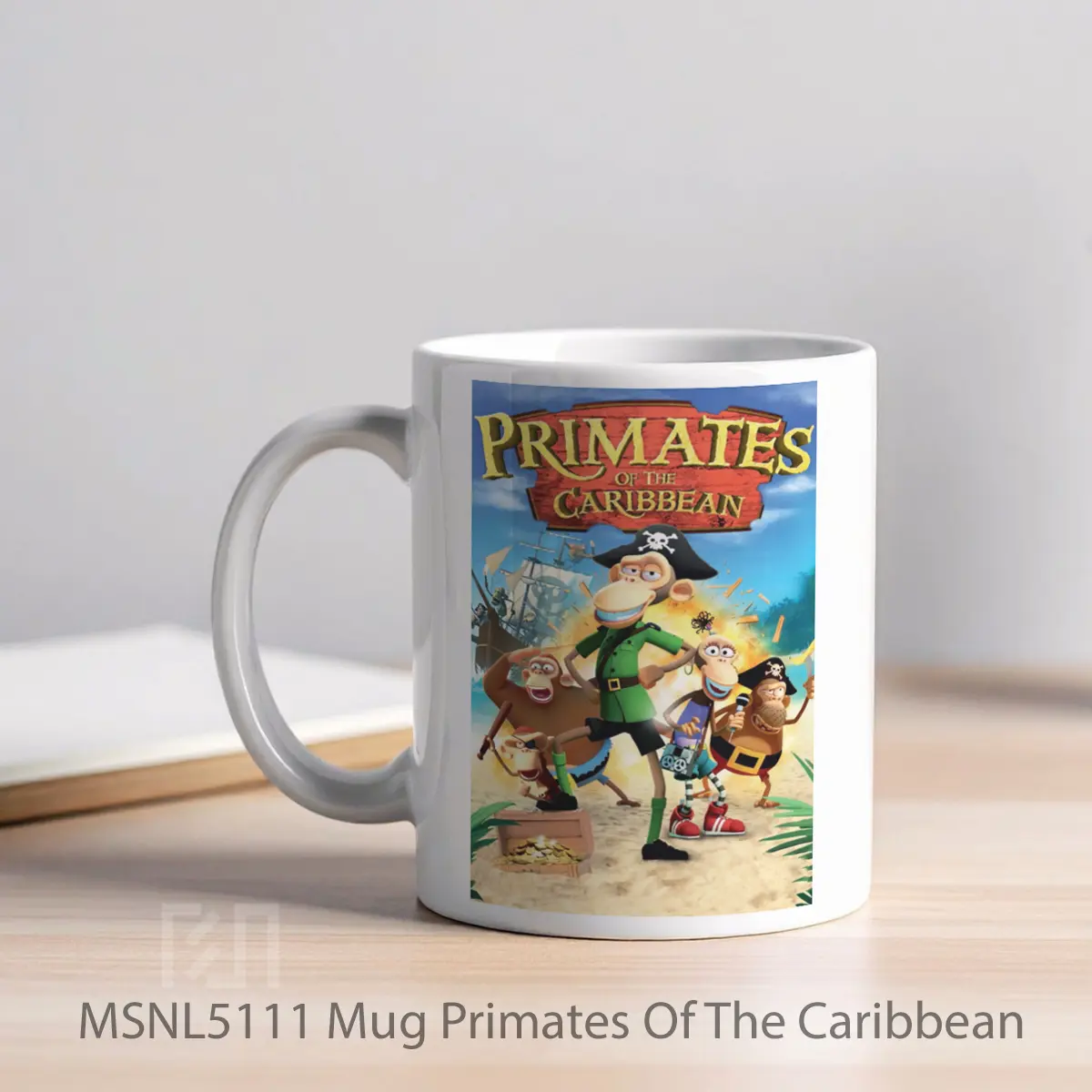 Mug Primates Of The Caribbean Gelas Keramik Tema Film MSNL5111 - Tampak Kiri