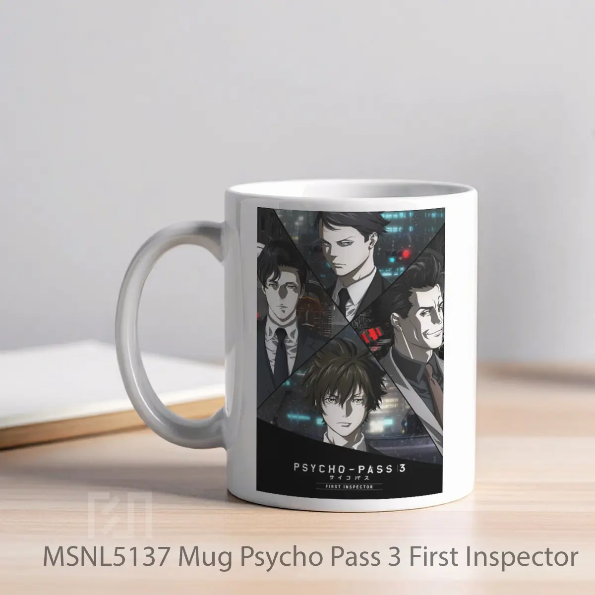 Mug Psycho Pass 3 First Inspector Gelas Keramik Tema Film MSNL5137 - Tampak Kiri