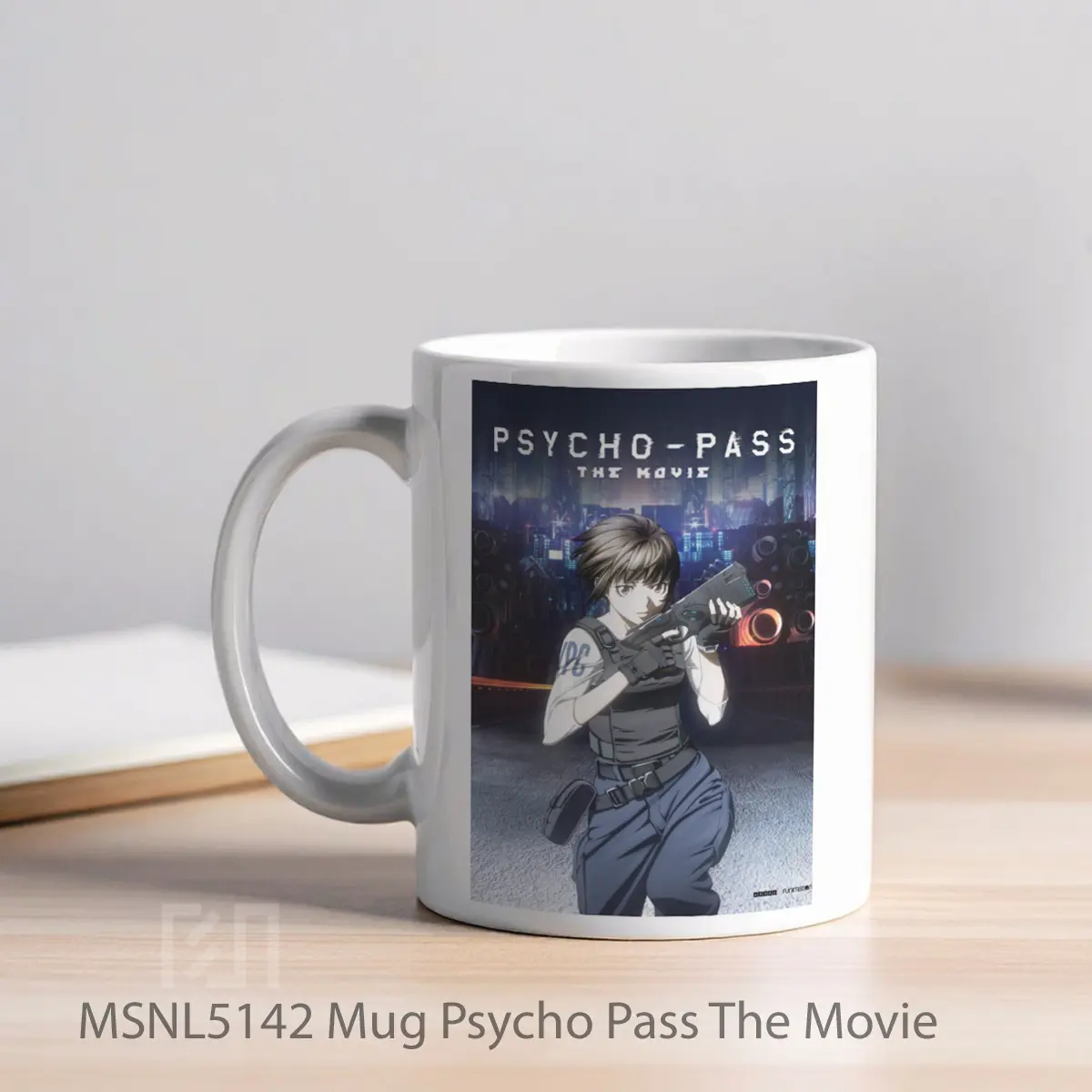 Mug Psycho Pass The Movie Gelas Keramik Tema Film MSNL5142 - Tampak Kiri