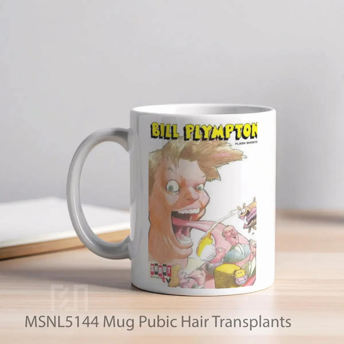 Mug Pubic Hair Transplants Gelas Keramik Tema Film MSNL5144 - Tampak Kiri