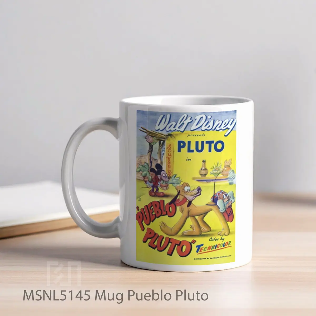 Mug Pueblo Pluto Gelas Keramik Tema Film MSNL5145 - Tampak Kiri