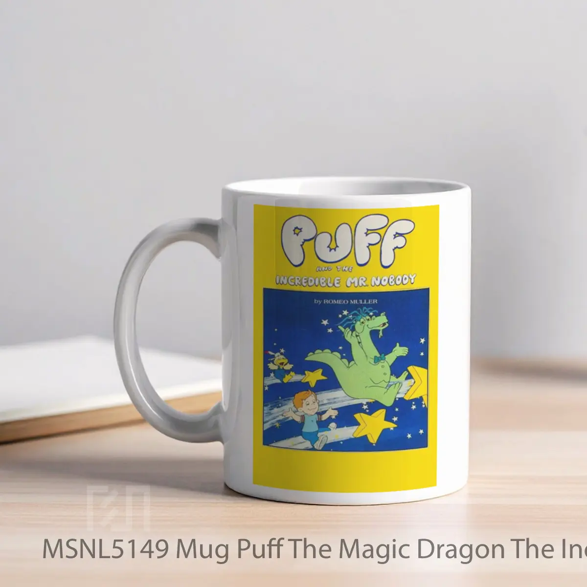 Mug Puff The Magic Dragon The Incredible Mr Nobody Gelas Keramik Tema Film MSNL5149 - Tampak Kiri