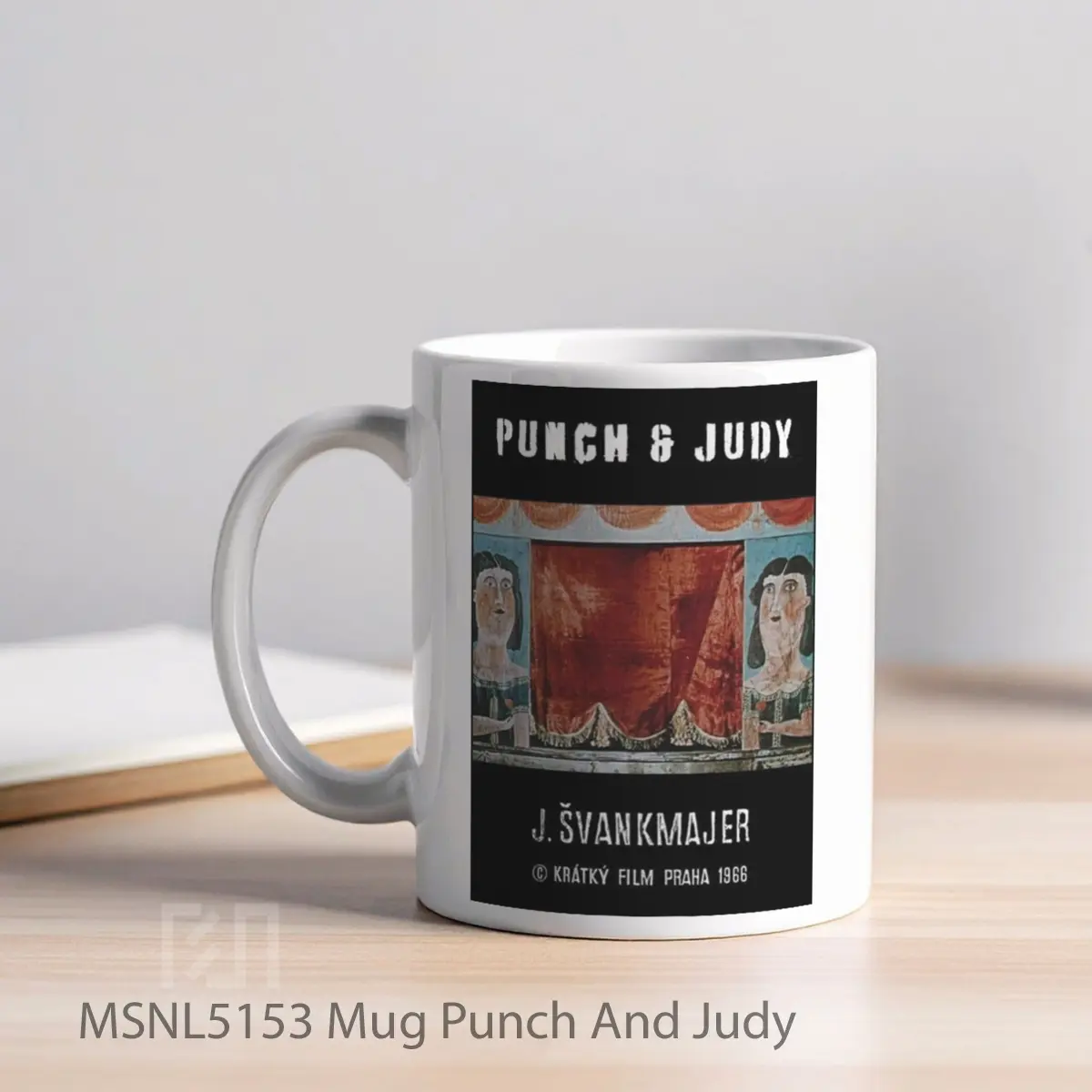 Mug Punch And Judy Gelas Keramik Tema Film MSNL5153 - Tampak Kiri