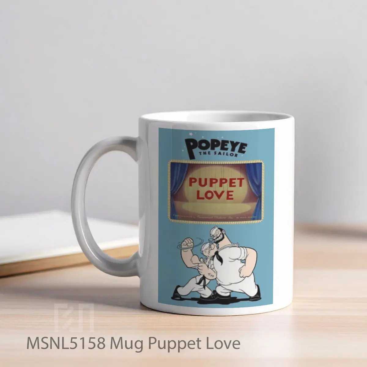 Mug Puppet Love Gelas Keramik Tema Film MSNL5158 - Tampak Kiri