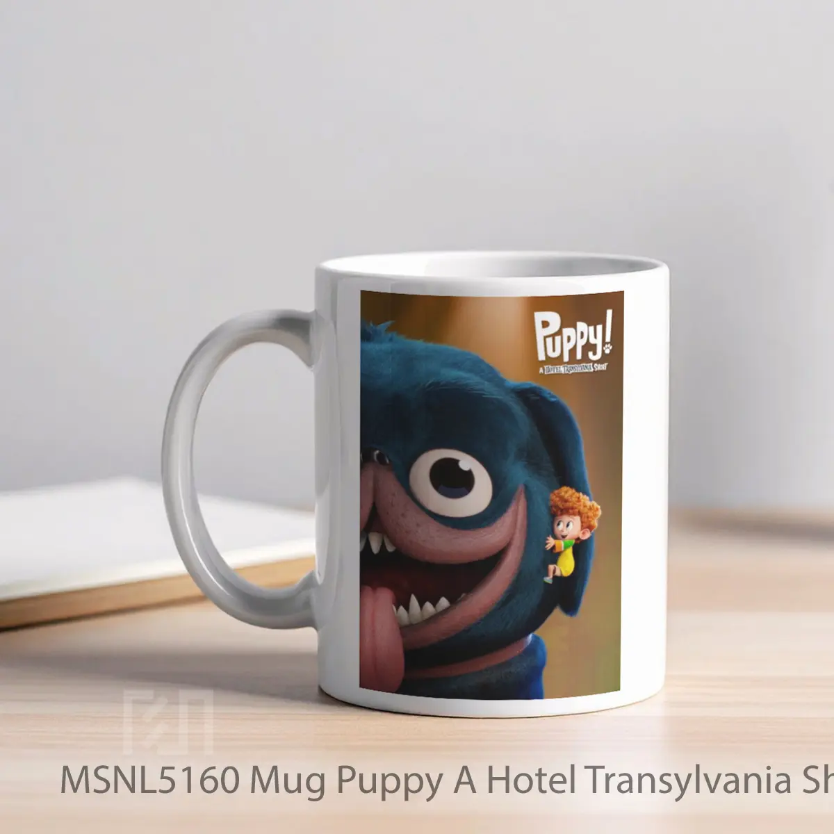 Mug Puppy A Hotel Transylvania Short Gelas Keramik Tema Film MSNL5160 - Tampak Kiri