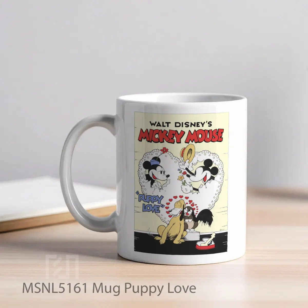 Mug Puppy Love Gelas Keramik Tema Film MSNL5161 - Tampak Kiri