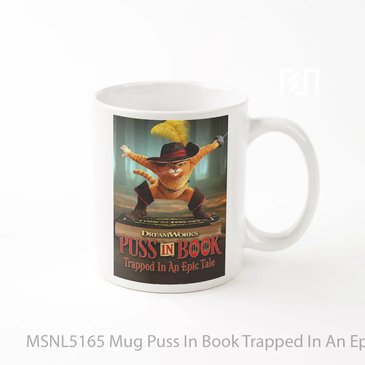 Mug Puss In Book Trapped In An Epic Tale Gelas Keramik Tema Film MSNL5165