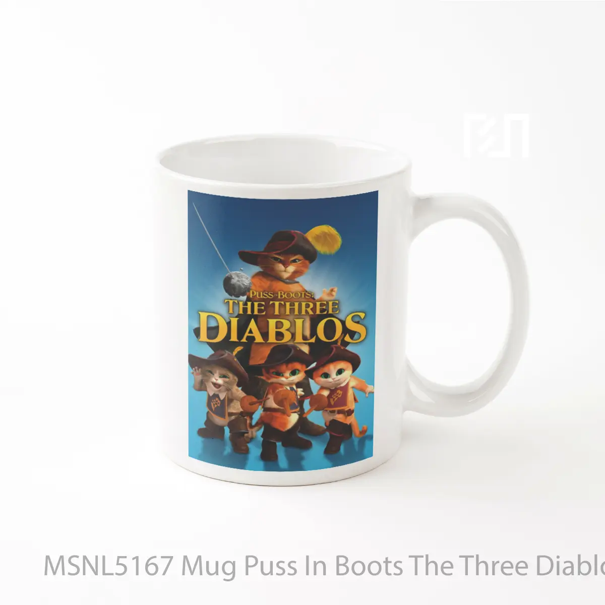 Mug Puss In Boots The Three Diablos Gelas Keramik Tema Film MSNL5167