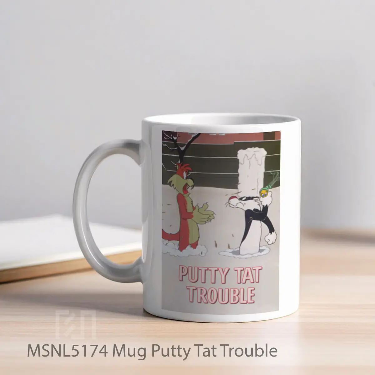 Mug Putty Tat Trouble Gelas Keramik Tema Film MSNL5174 - Tampak Kiri
