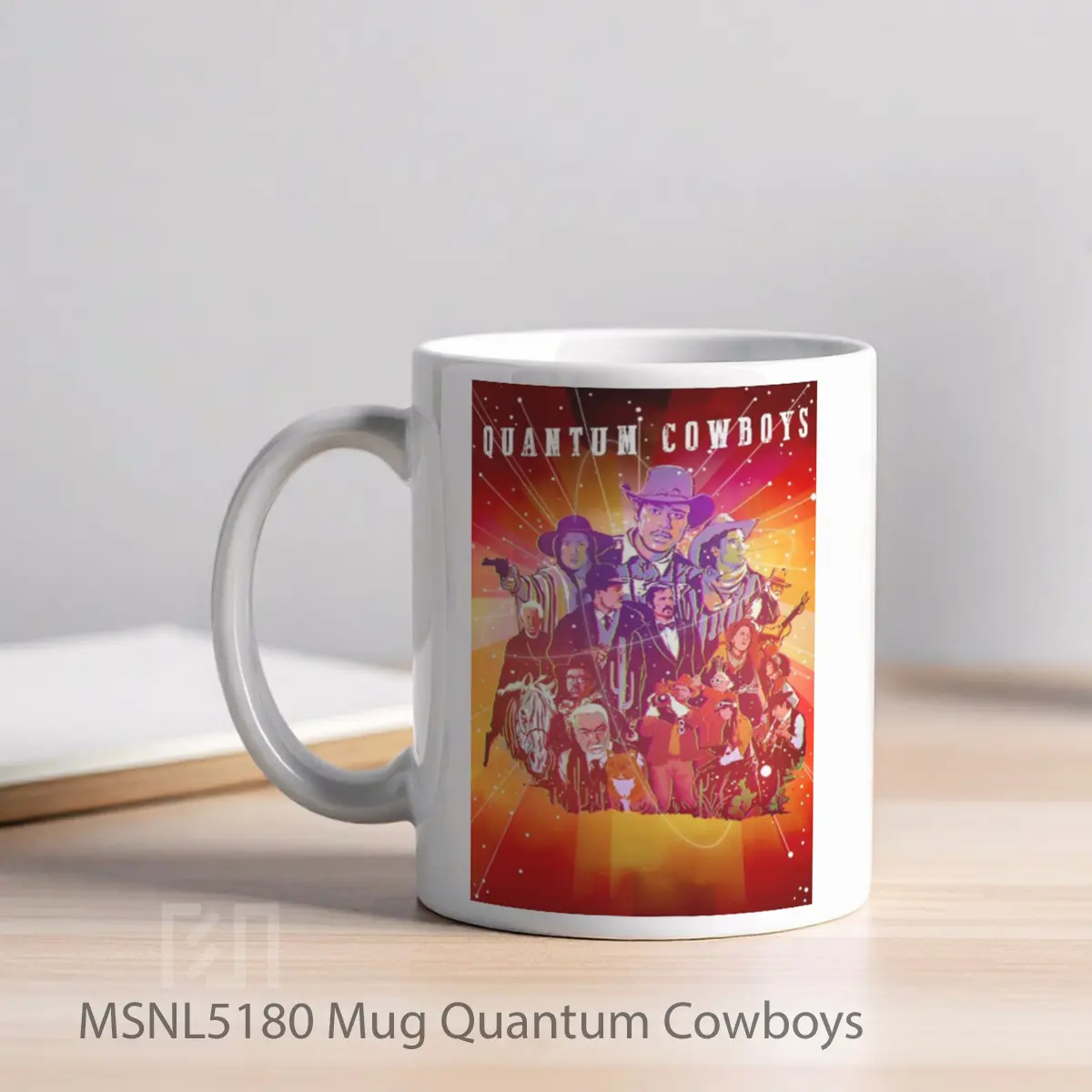 Mug Quantum Cowboys Gelas Keramik Tema Film MSNL5180 - Tampak Kiri