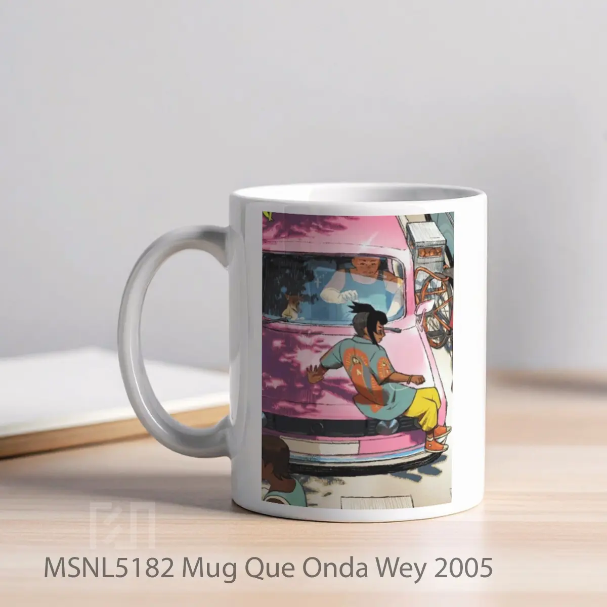 Mug Que Onda Wey 2005 Gelas Keramik Tema Film MSNL5182 - Tampak Kiri