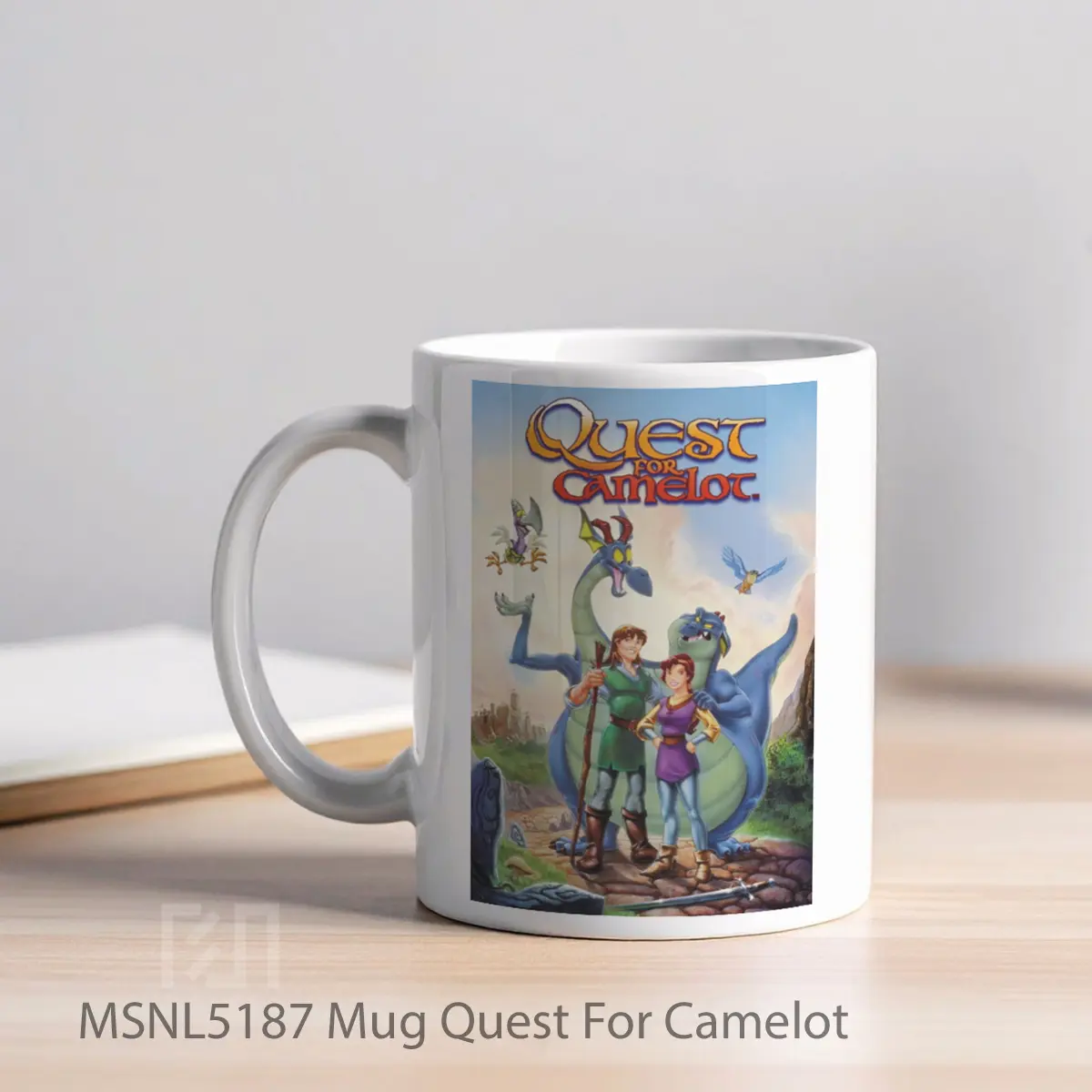 Mug Quest For Camelot Gelas Keramik Tema Film MSNL5187 - Tampak Kiri
