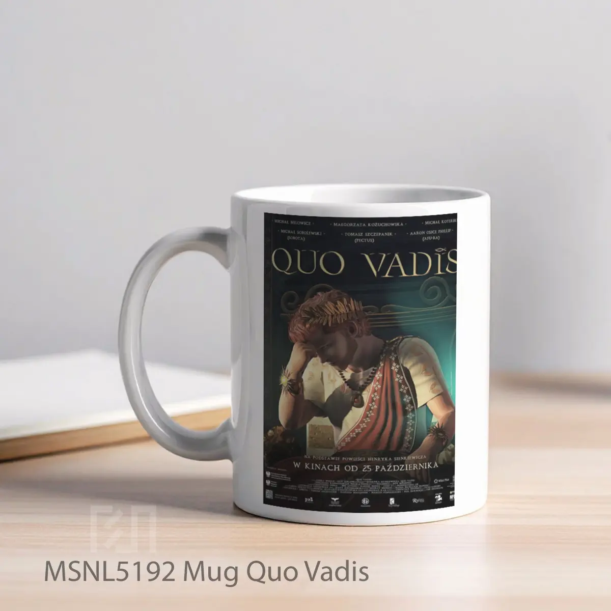 Mug Quo Vadis Gelas Keramik Tema Film MSNL5192 - Tampak Kiri