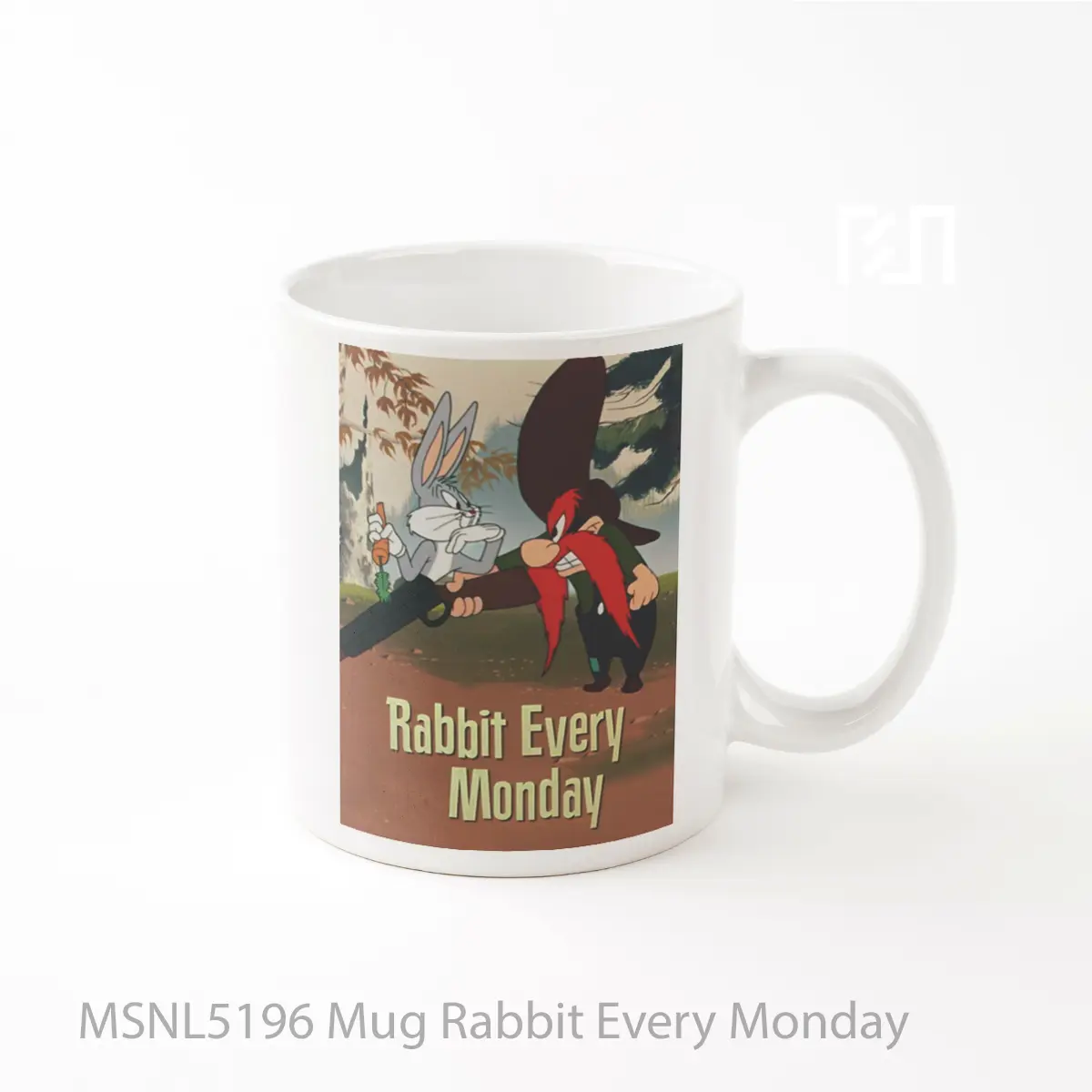 Mug Rabbit Every Monday Gelas Keramik Tema Film MSNL5196
