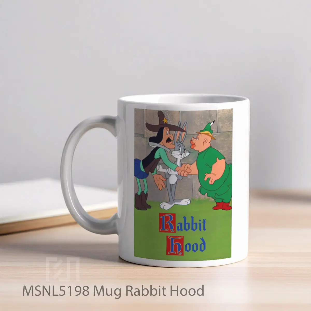 Mug Rabbit Hood Gelas Keramik Tema Film MSNL5198 - Tampak Kiri